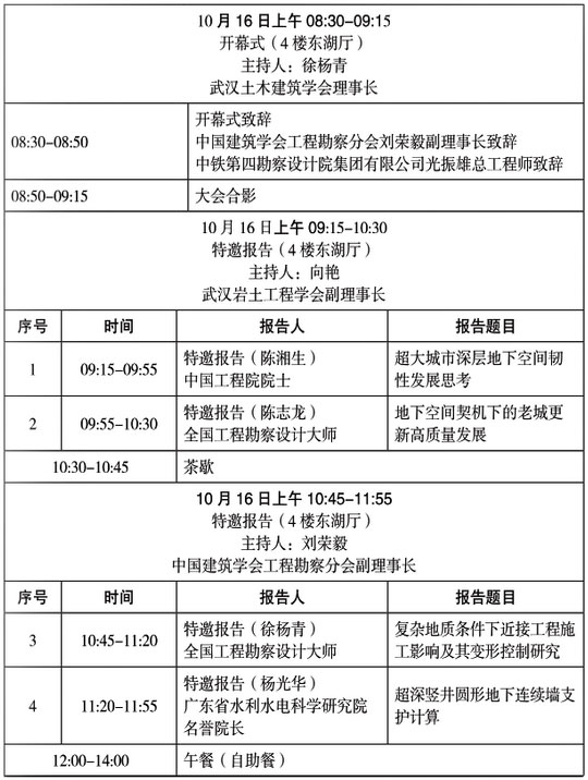 第三屆地下空間開發(fā)和巖土工程新技術(shù)發(fā)展論壇日程