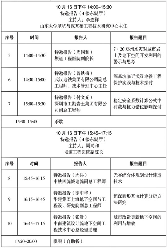 第三屆地下空間開發(fā)和巖土工程新技術(shù)發(fā)展論壇日程