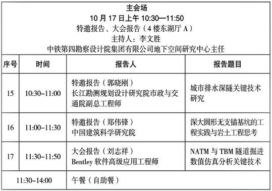 第三屆地下空間開發(fā)和巖土工程新技術(shù)發(fā)展論壇日程