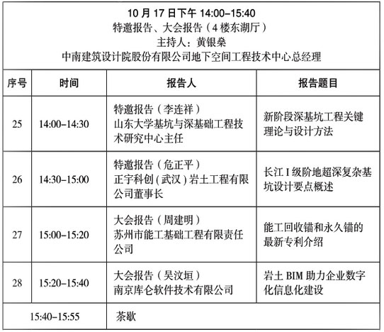 第三屆地下空間開發(fā)和巖土工程新技術(shù)發(fā)展論壇日程